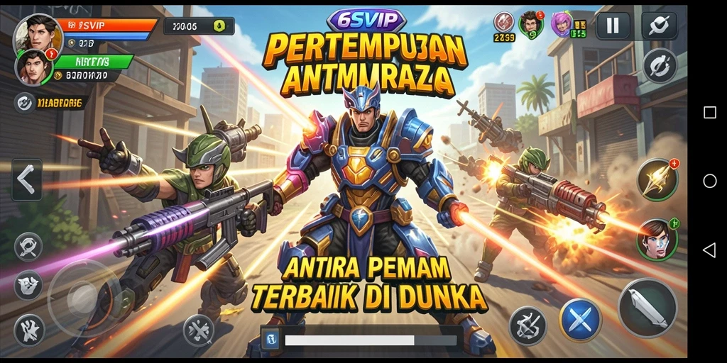 Screenshot gameplay 6SVIP yang menampilkan aksi pertempuran Battle Royale.