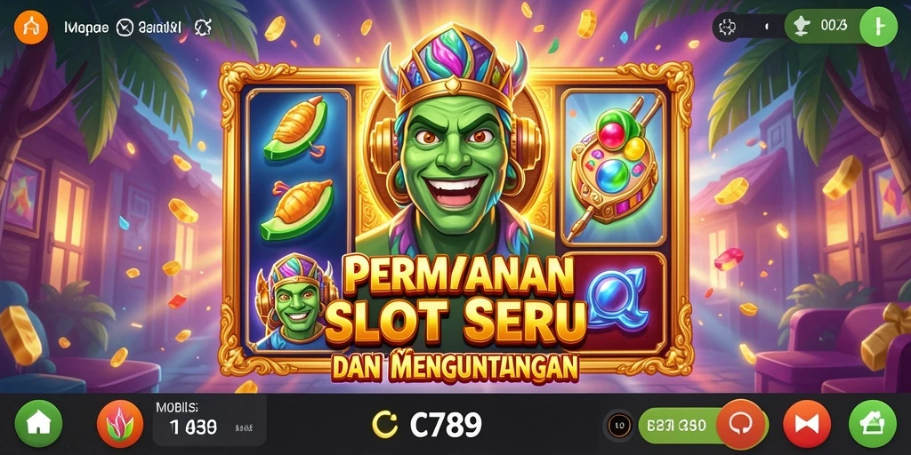 Screenshot gameplay Slot C789 yang penuh warna dan menarik.