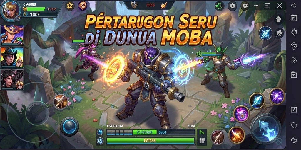 Skrinsut gameplay MOBA CVG8888 yang mendebarkan.