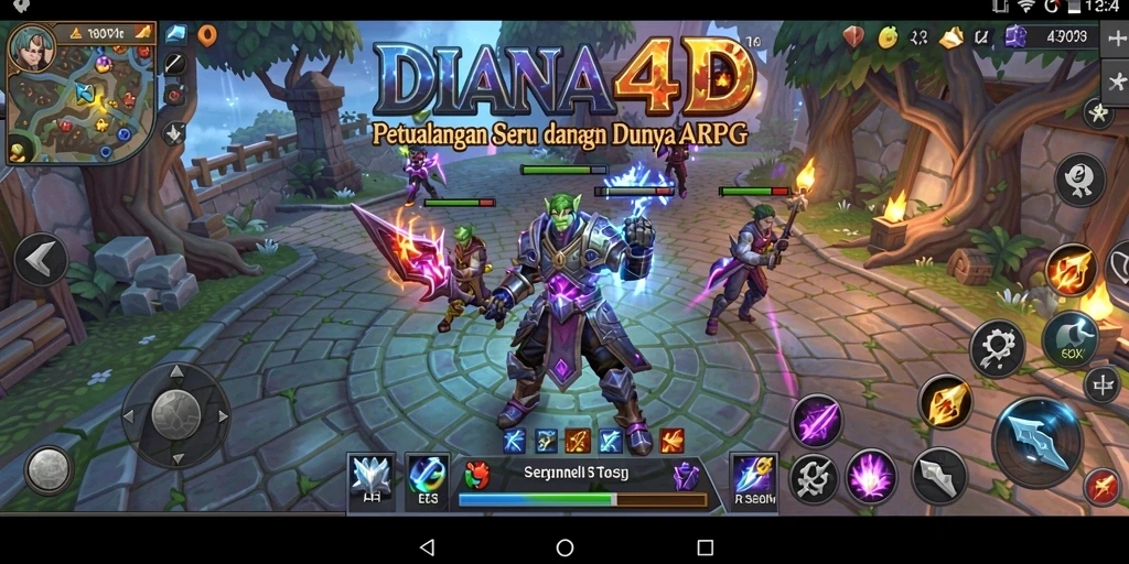 Screenshot utama DIANA4D menampilkan pertarungan seru dalam dunia ARPG.