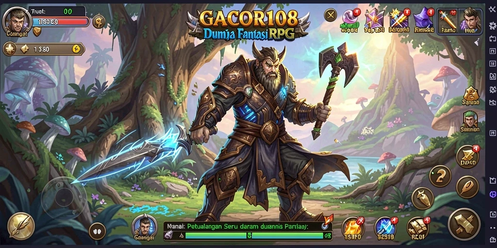 Gameplay GACOR108 yang menampilkan pertarungan epik dalam dunia RPG.