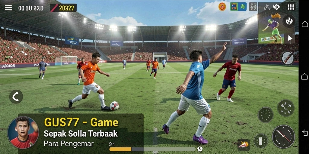 Tampilan gameplay GUS77 yang memukau dalam pertandingan sepak bola.
