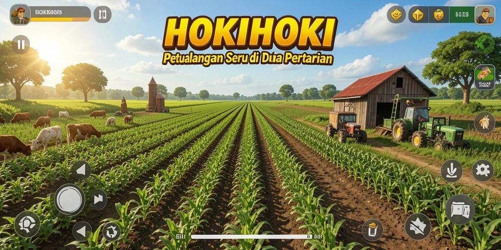Tangkapan layar HOKIHOKI menampilkan pengalaman bertani yang seru dan menarik.