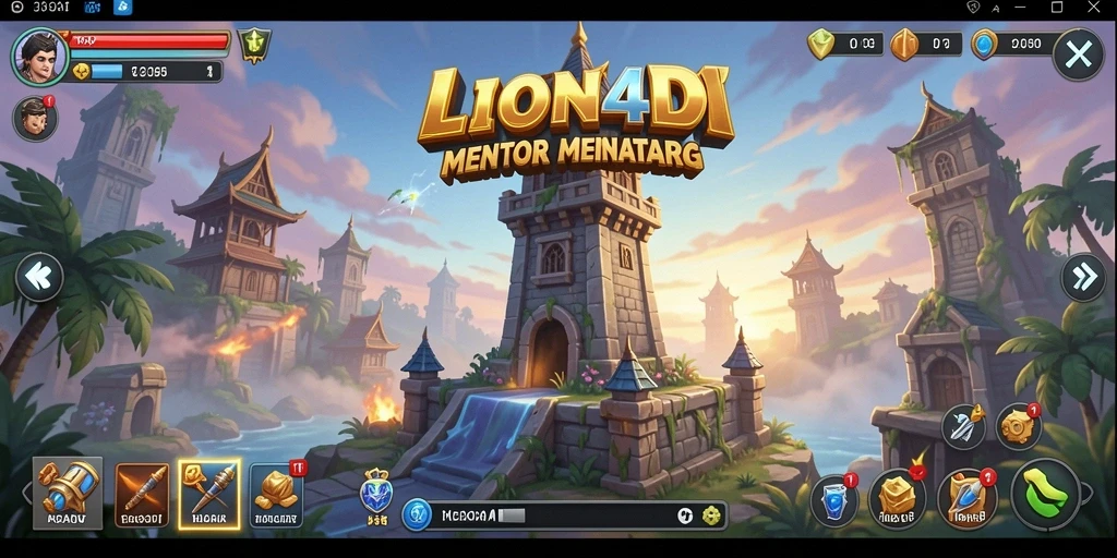Tampilan gameplay Tower Defense LION4D yang menegangkan dan strategis.