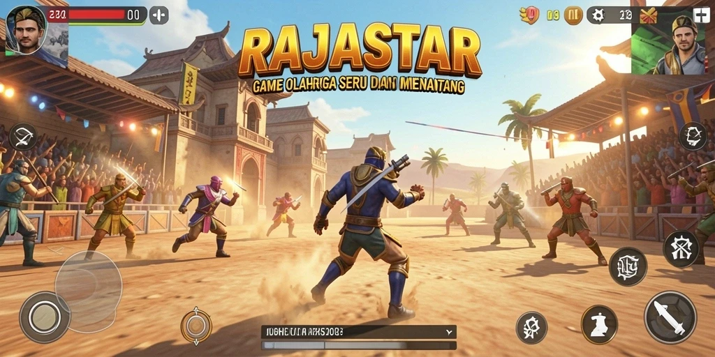 Screenshot gameplay RAJASTAR yang menampilkan aksi seru dalam olahraga.