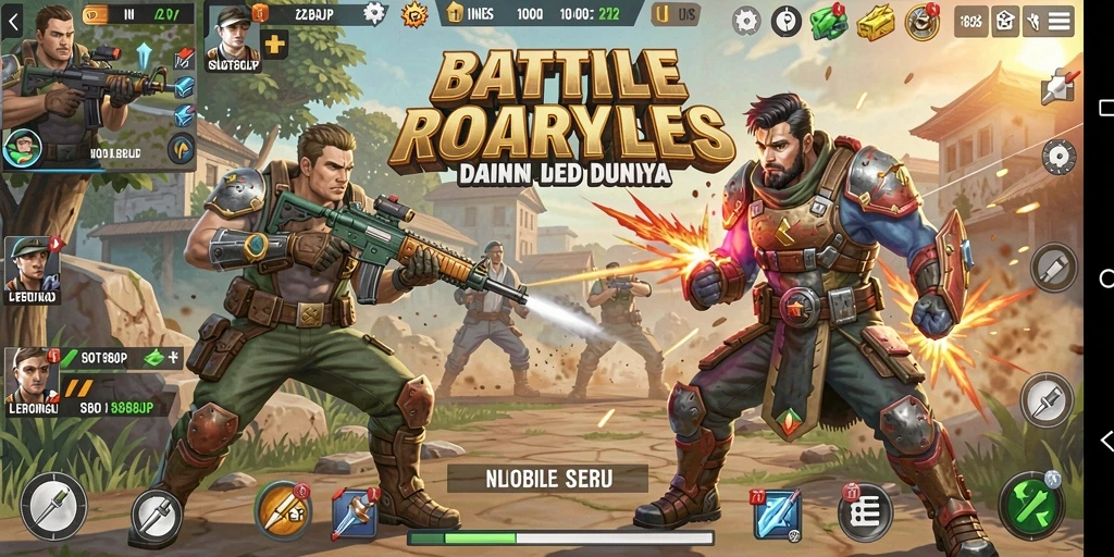 Tangkapan layar menunjukkan aksi mendebarkan di dalam gameplay Battle Royale.