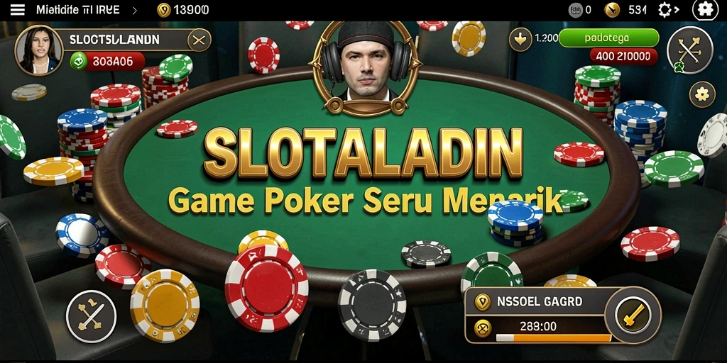Tampilan menarik dari gameplay utama SLOTALADIN yang menampilkan poker.