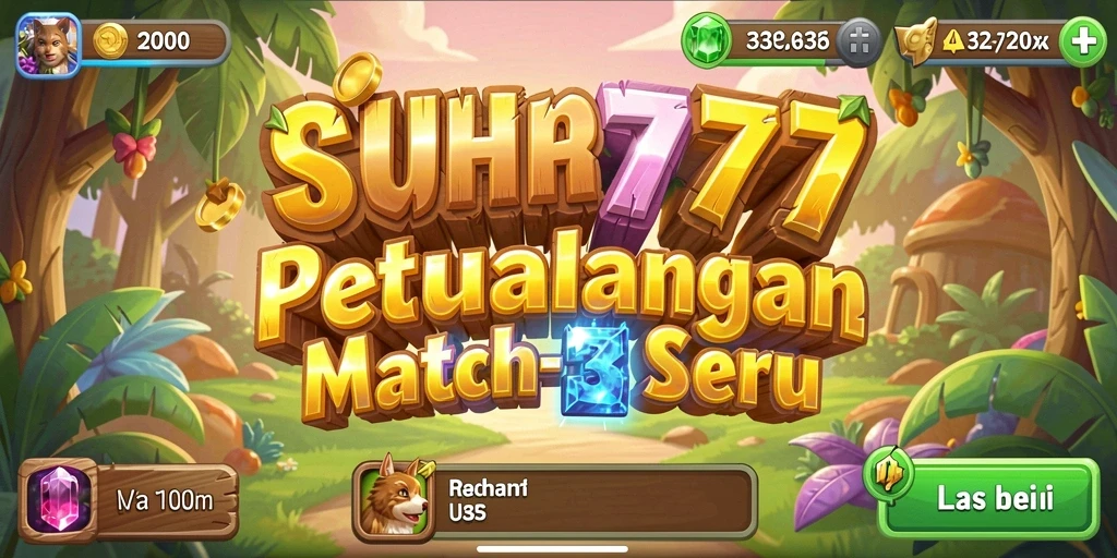 Tampilan gameplay <strong>SUHU777</strong> dengan tantangan Match-3 yang mengasyikkan.