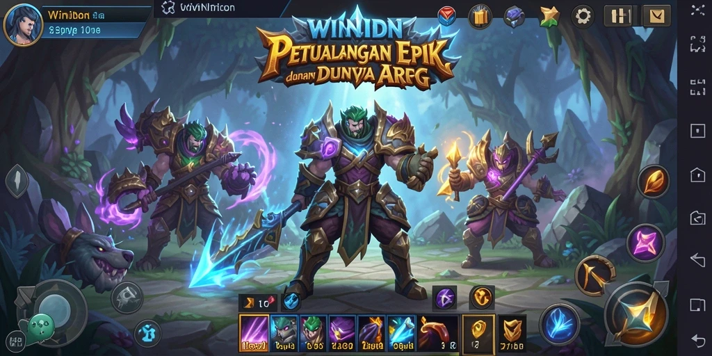 Tangkapan layar gameplay <strong>WINIDN</strong> menunjukkan aksi pertempuran yang seru dan grafik yang memukau.