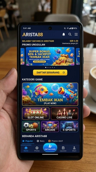Screenshot fitur unggulan aplikasi arista88 yang memudahkan navigasi.